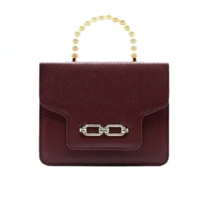 Bagzen Lustre Pearl Tote Elegant Maroon Handbag with Pearl Handle